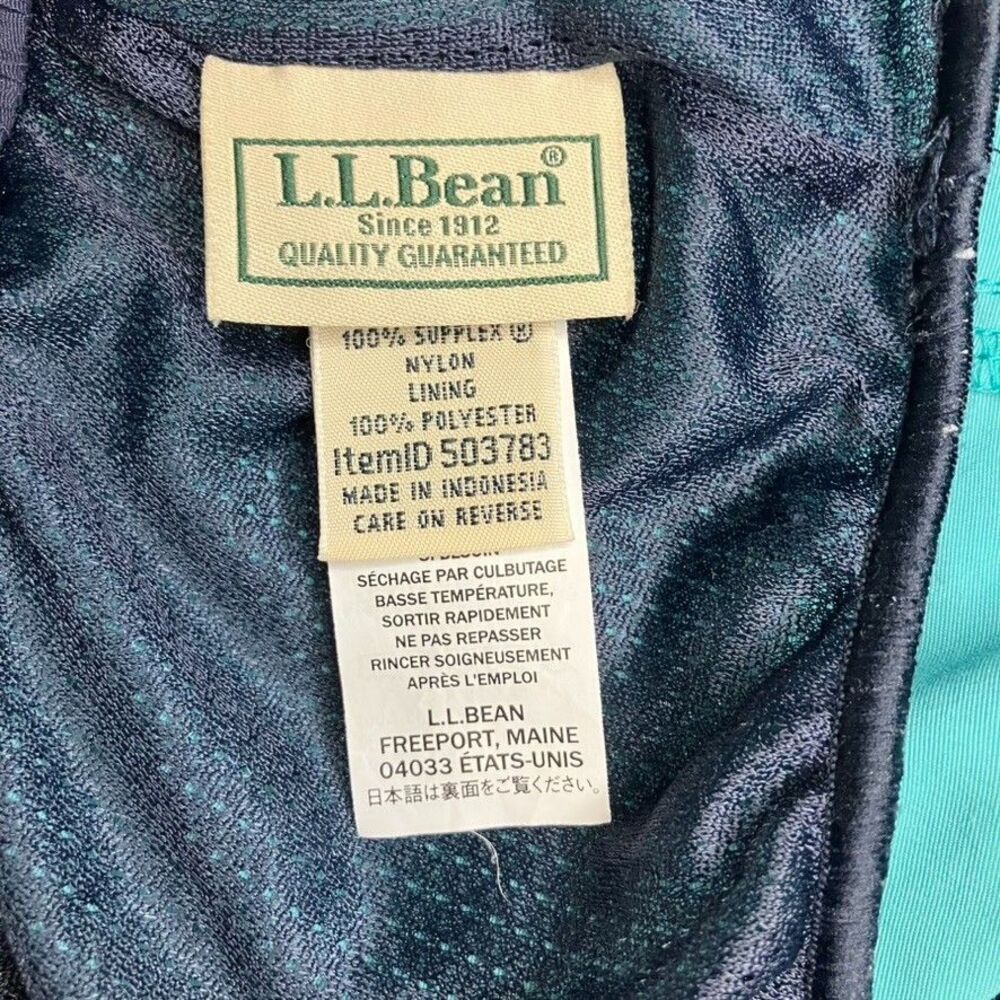 L.L.Bean Supplex Sport Shorts Mens Teal Blue Swim Trunks Elastic Waist Size XL - Picture 4 of 11
